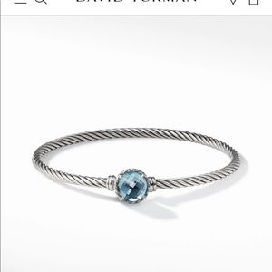 David Yurman petite chatelaine bracelet in sterling silver with blue topaz